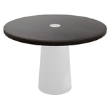 Container Round Table: Medium + Wenge Stained with Hole + White