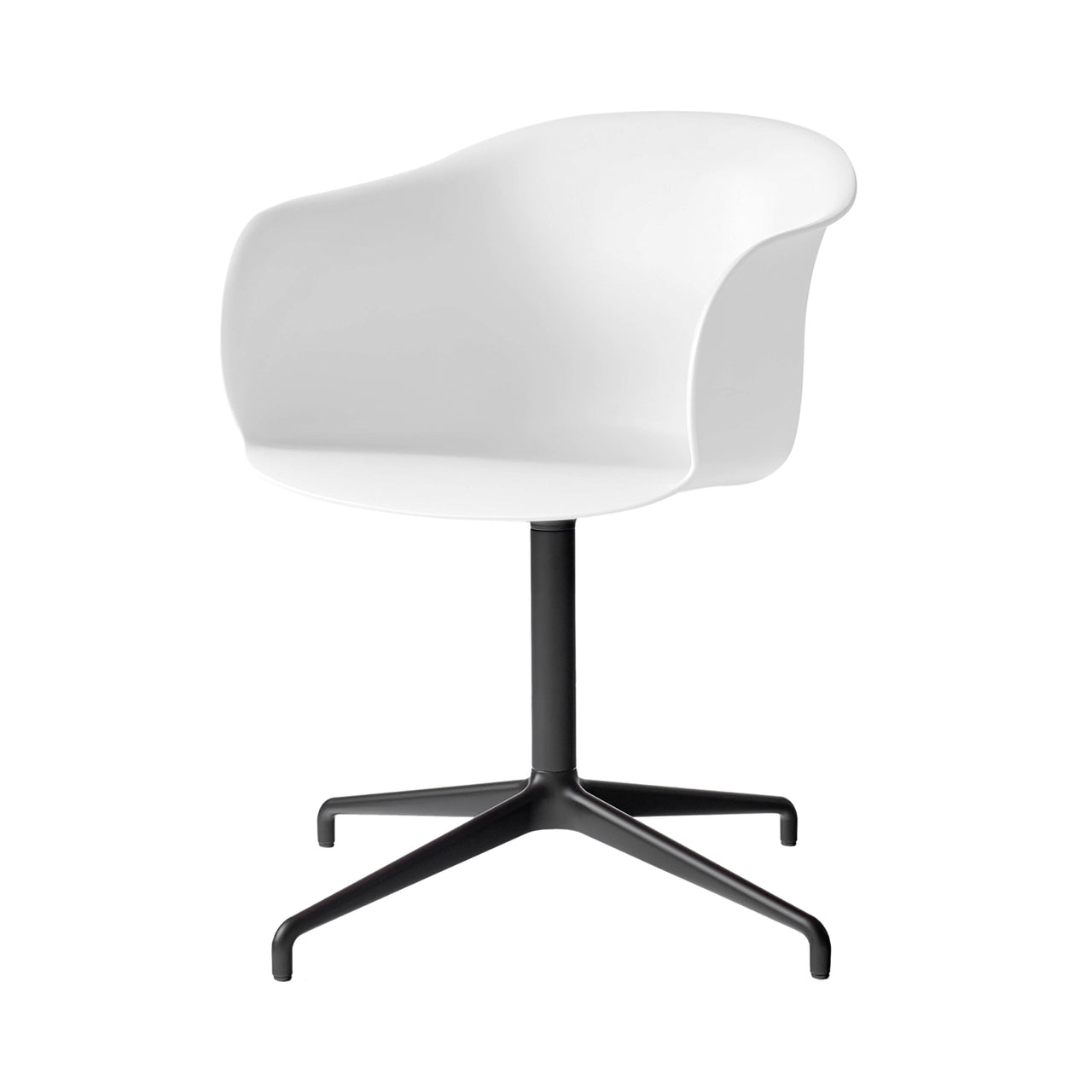 Elefy Chair JH34: Swivel Base + Return + White + Black