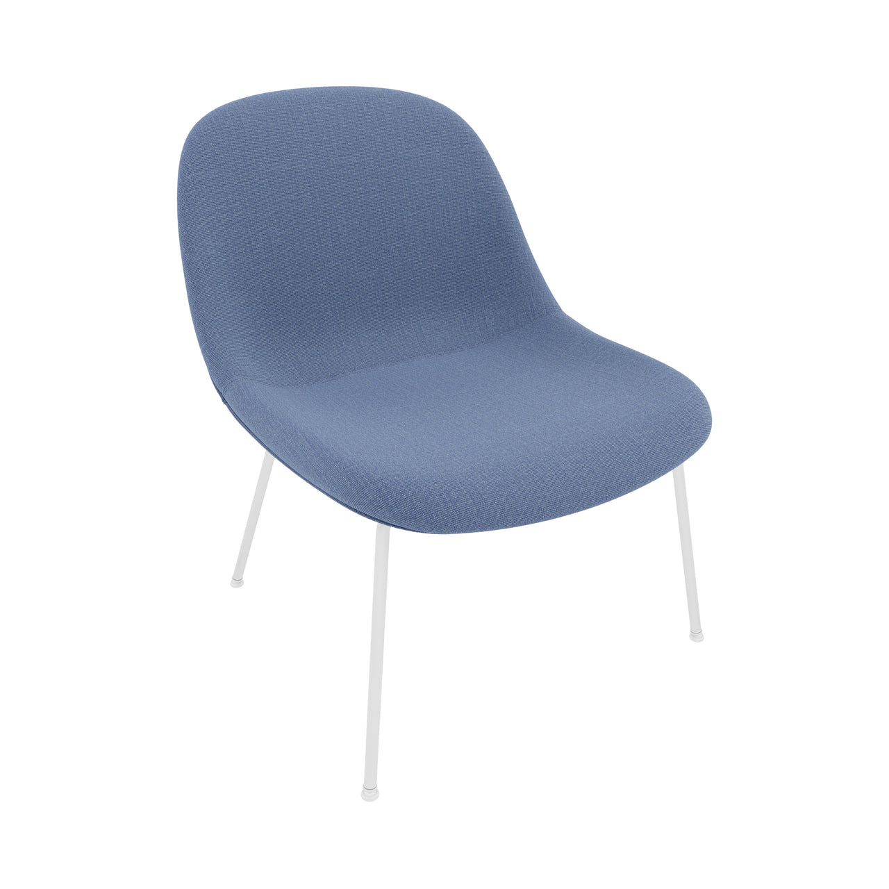 Fiber Lounge Chair: Tube Base + Upholstered + White