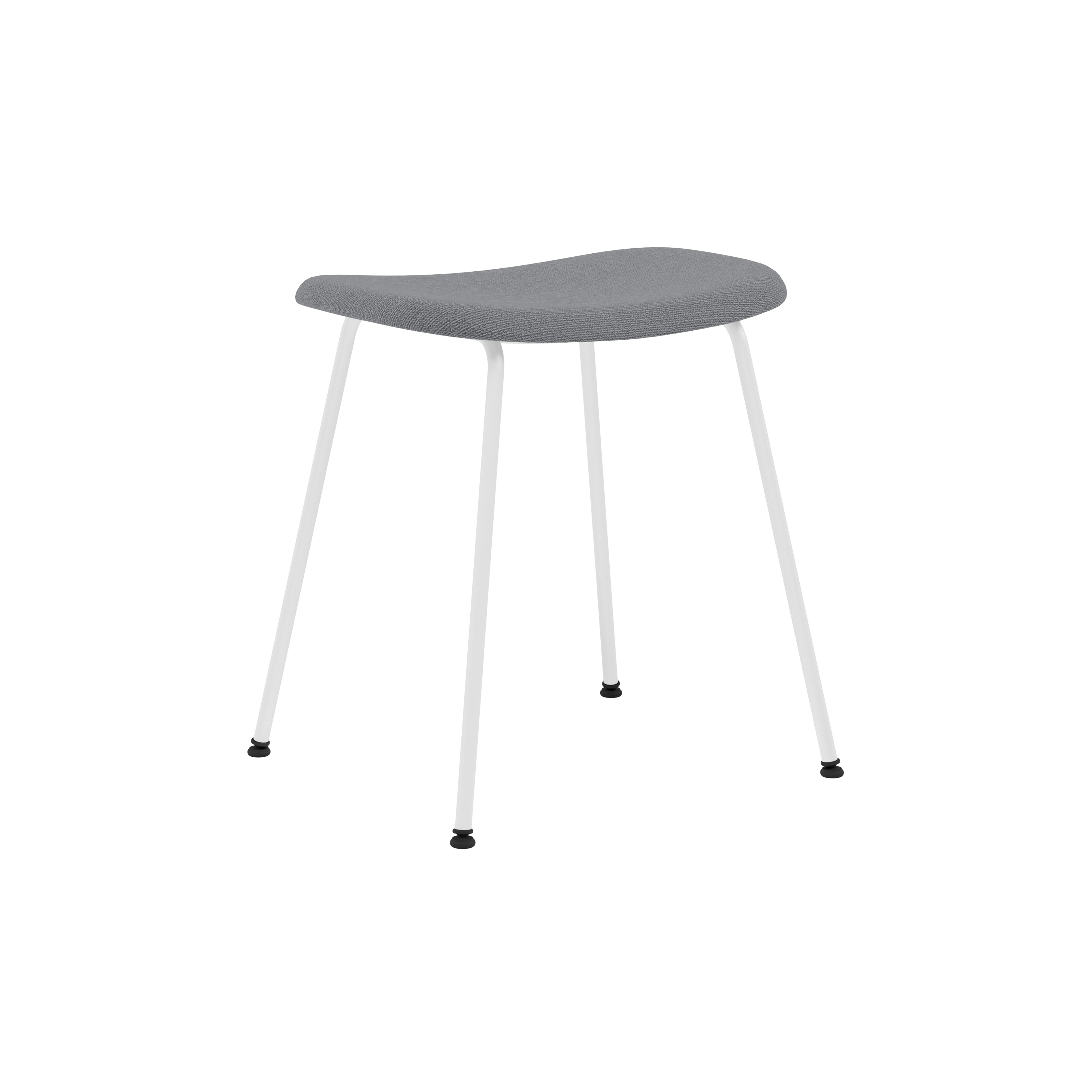 Fiber Stool: Tube Base + Upholstered + White