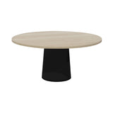 Container Round Table: Extra Large + White Wash Stained + Black