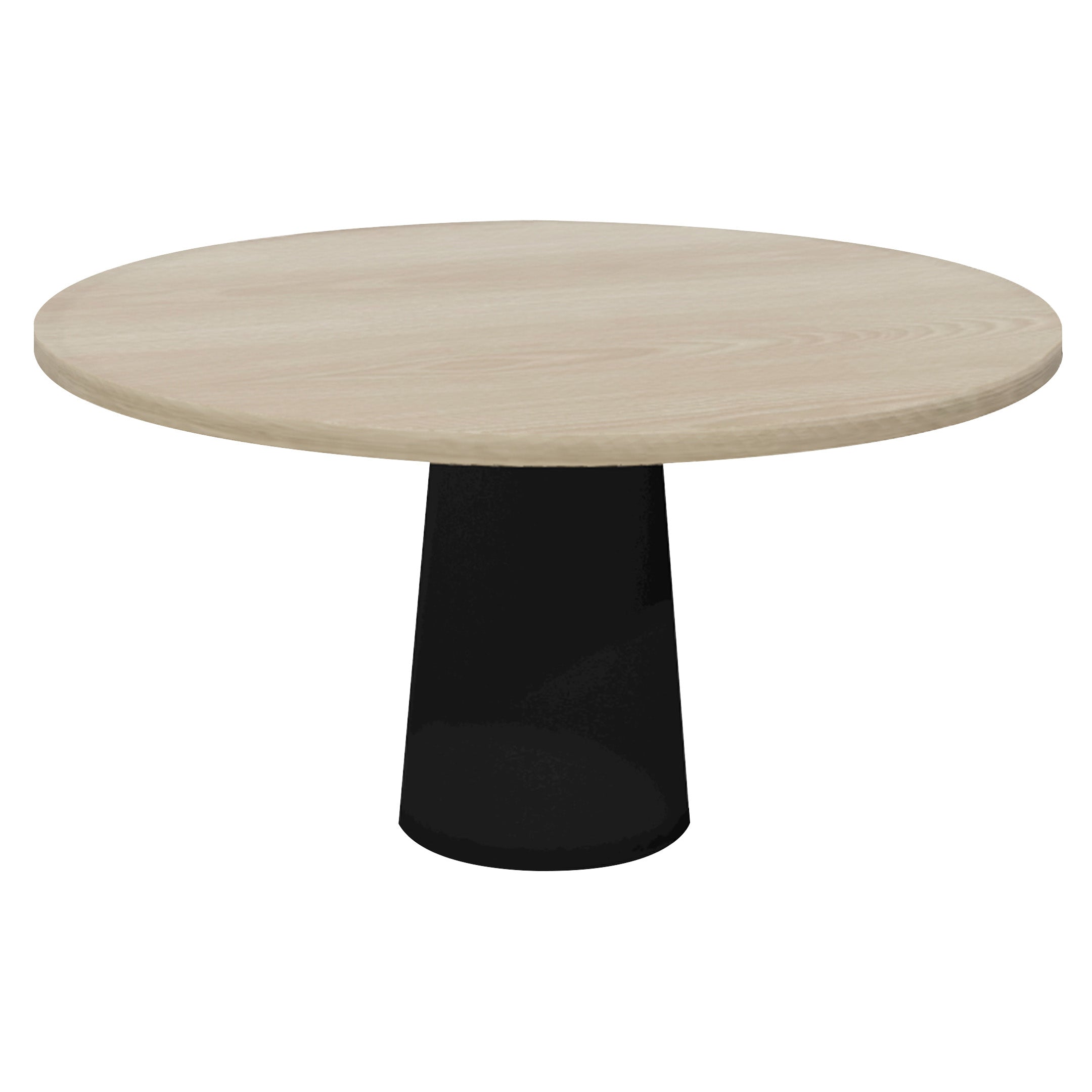 Container Round Table: Large + Cable Feed + White Wash Stained + Black