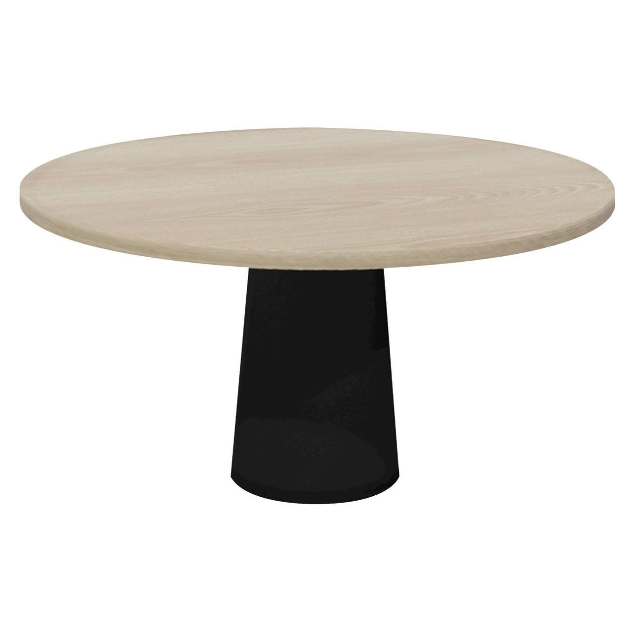 Container Round Table: Large + Cable Feed + White Wash Stained + Black