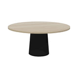 Container Round Table: Extra Large + Cable Feed + White Wash Stained + Black