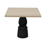 Container Square Table: Large + New Antiques + White Wash Stained + Black