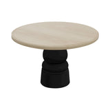 Container Round Table: Large + New Antiques + White Wash Stained + Black