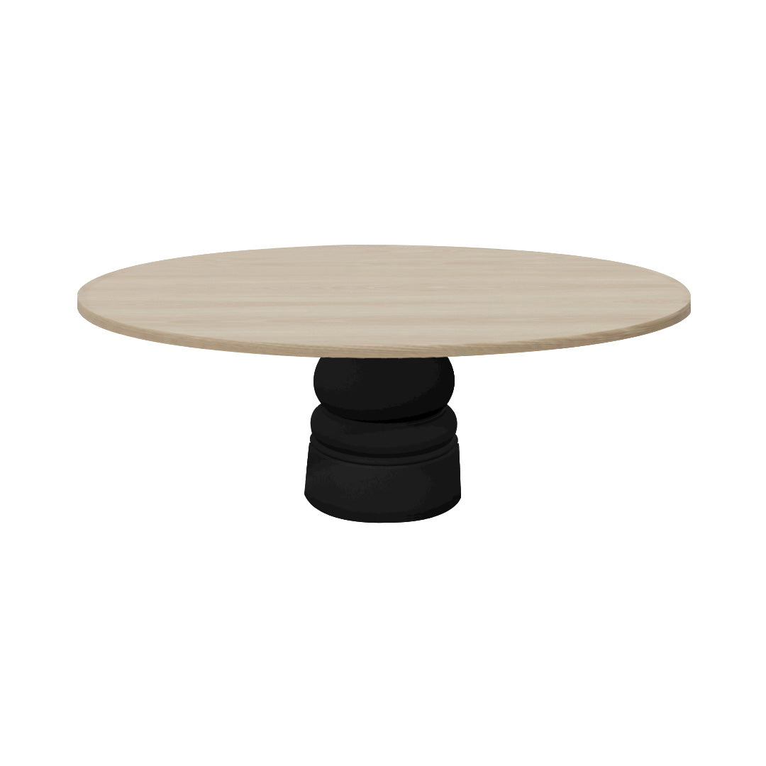 Container Oval Table: Small + New Antiques + White Wash Stained + Black