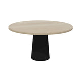 Container Round Table: Large + White Wash Stained + Black