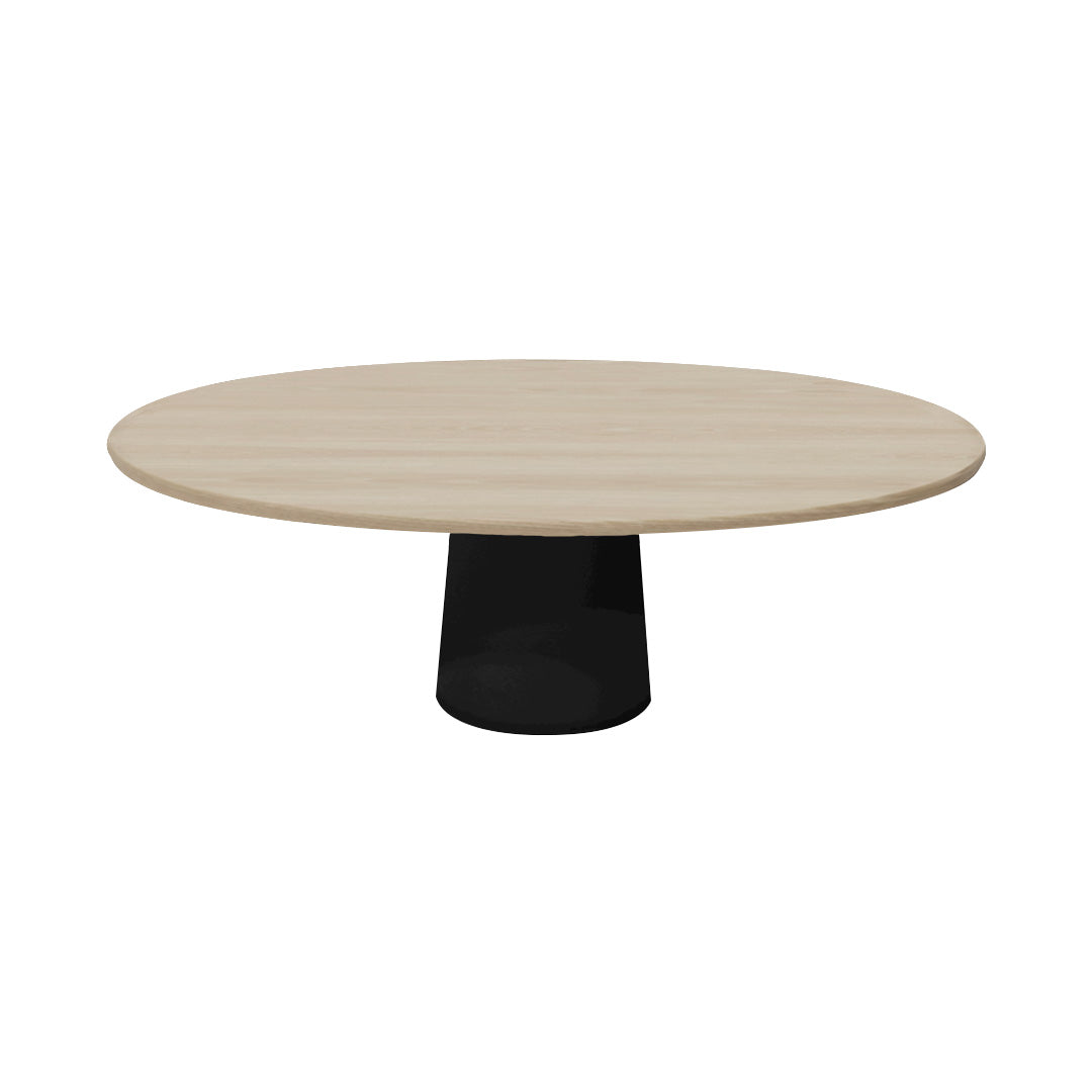 Container Oval Table: Small + White Wash Stained + Black