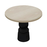 Container Round Table: Small + New Antiques + White Wash Stained + Black