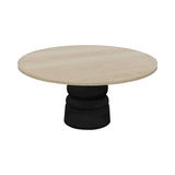 Container Round Table: XXL + New Antiques + White Wash Stained + Black
