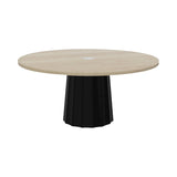 Container Round Table: Extra Large + Bodhi Cover + White Wash Stained with Hole + Black