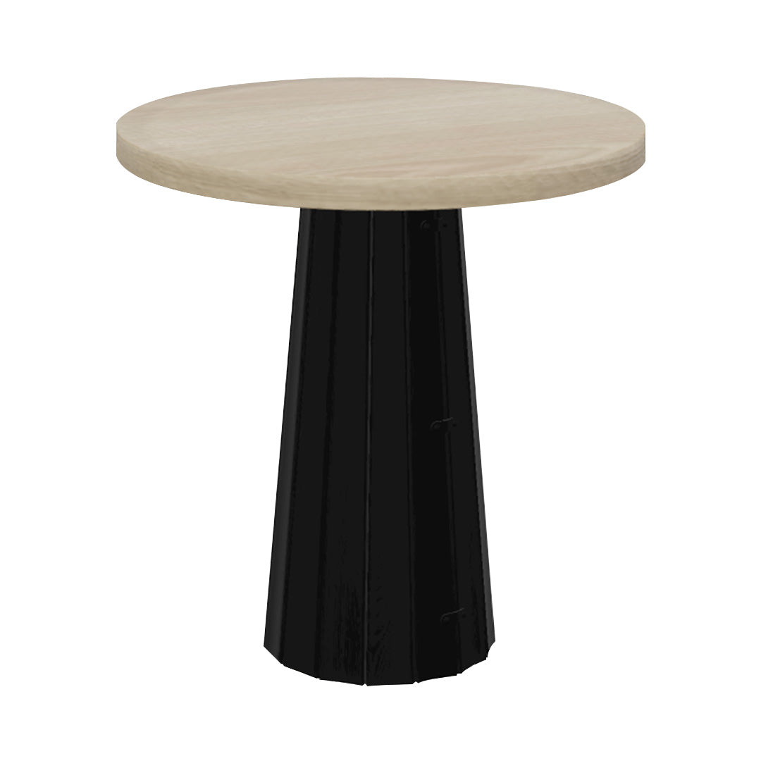 Container Round Table: Extra Small + Bodhi Cover + White Wash Stained + Black