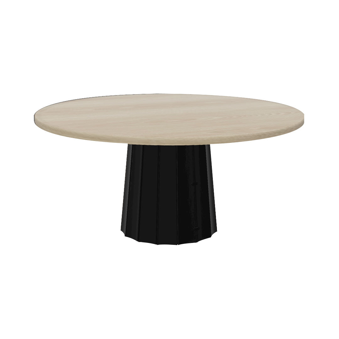 Container Round Table: Extra Large + Bodhi Cover + White Wash Stained + Black