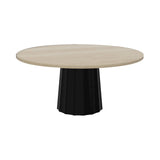 Container Round Table: Extra Large + Bodhi Cover + White Wash Stained + Black