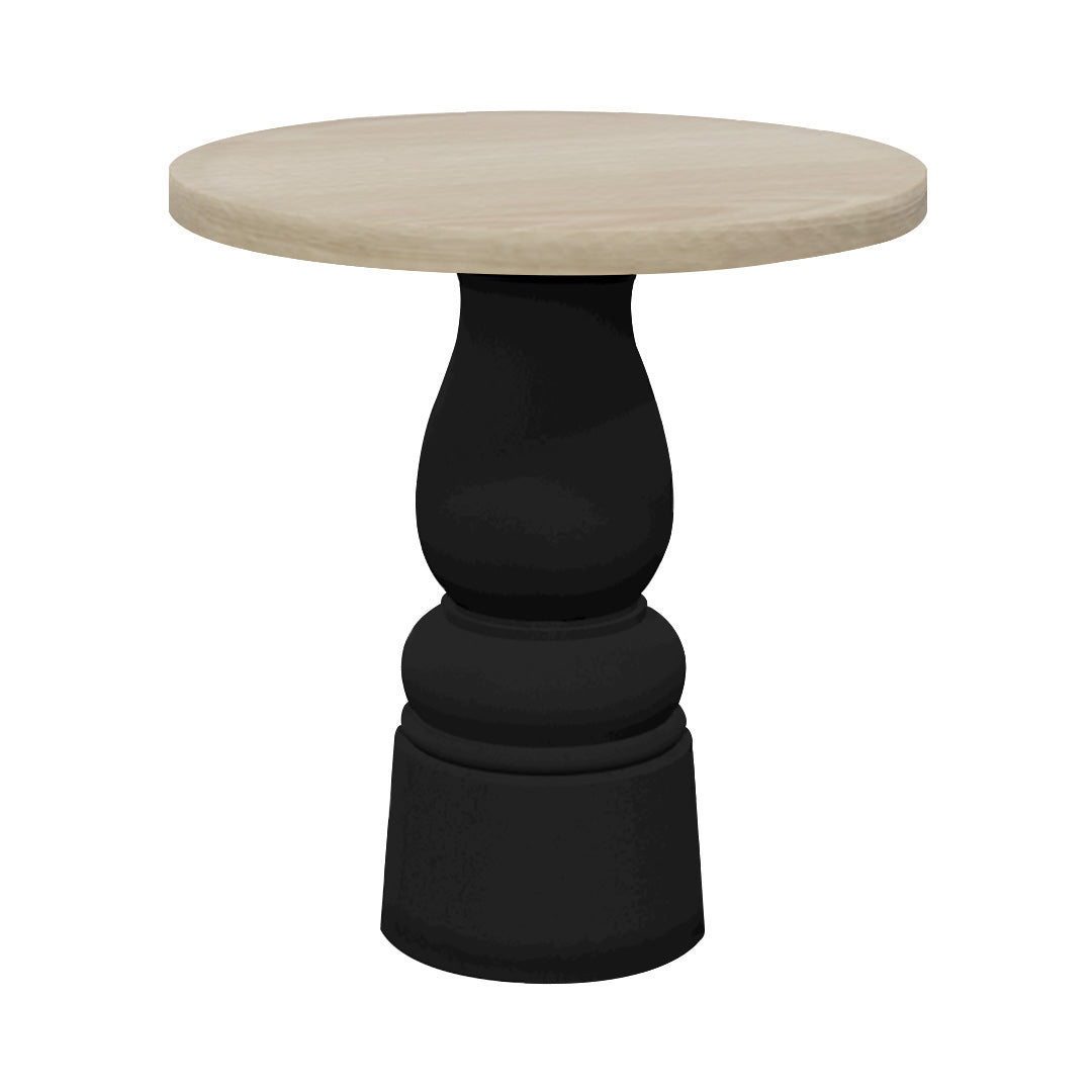 Container Round Table: Extra Small + New Antiques + White Wash  Stained + Black