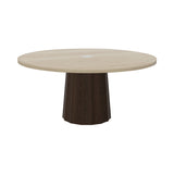 Container Round Table: Extra Large + Bodhi Cover + White Wash Stained with Hole + Cinnamon