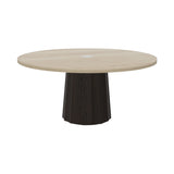 Container Round Table: Extra Large + Bodhi Cover + White Wash Stained with Hole + Grey