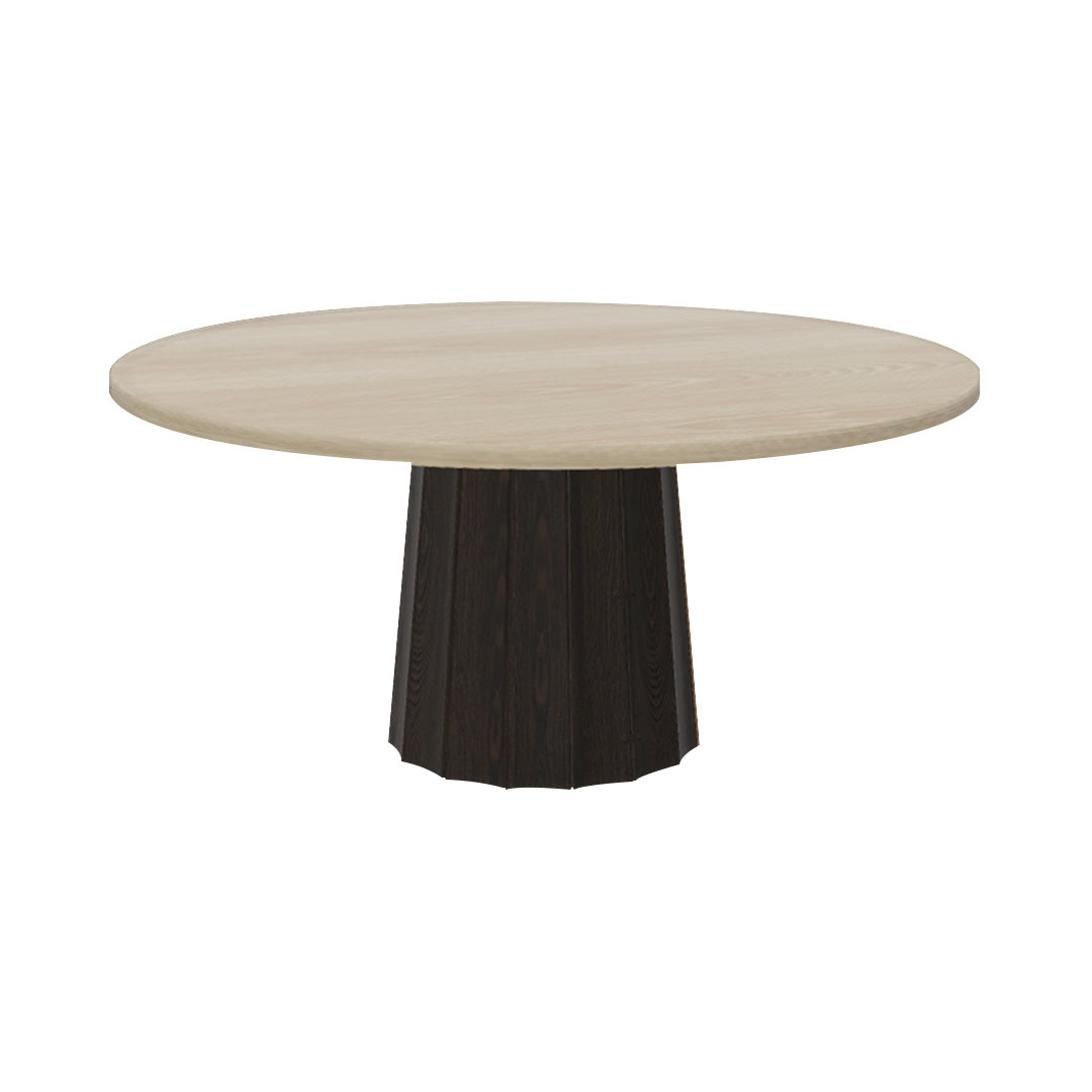 Container Round Table: Extra Large + Bodhi Cover + White Wash Stained + Grey