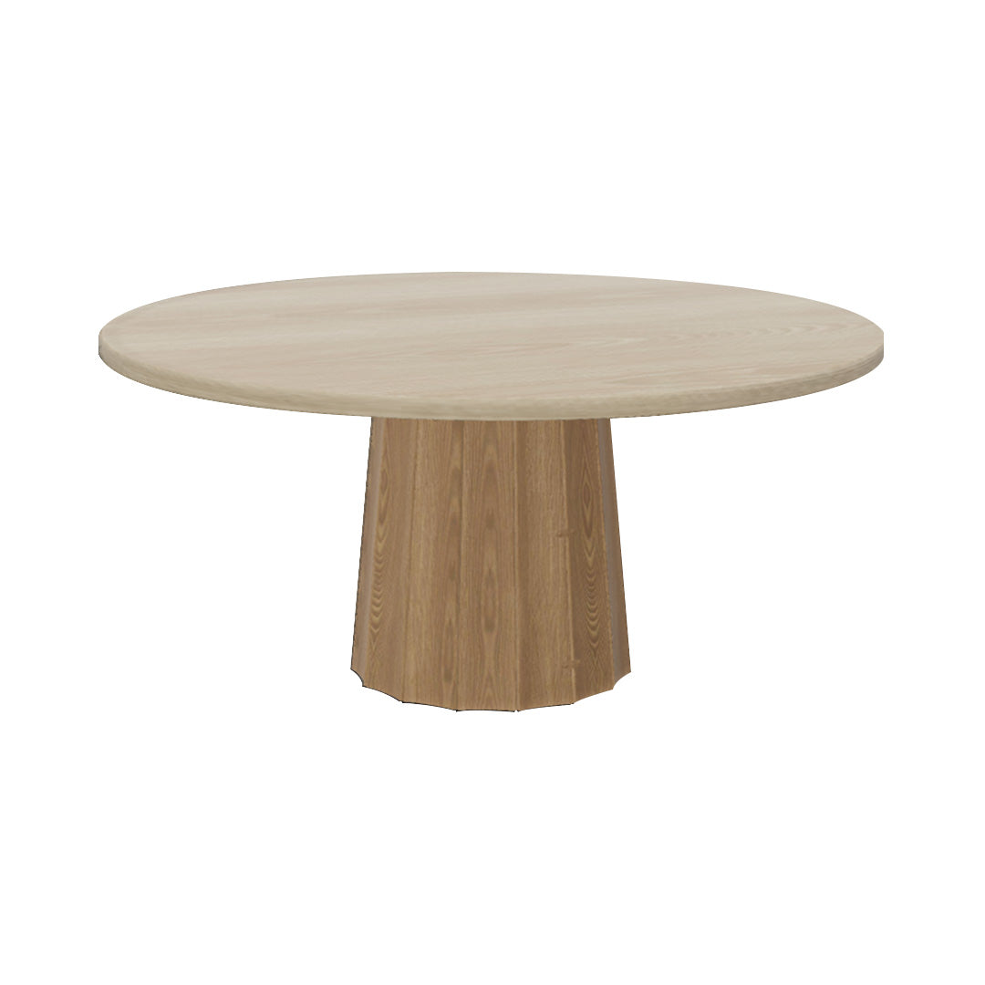 Container Round Table: Extra Large + Bodhi Cover + White Wash Stained + Natural Oil