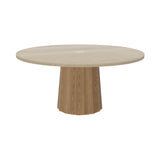 Container Round Table: Extra Large + Bodhi Cover + White Wash Stained with Hole + Natural Oil