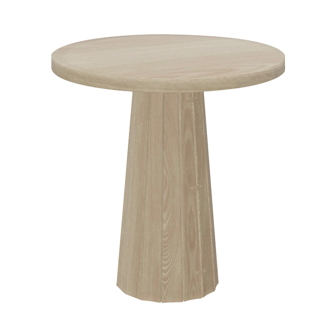 Container Round Table: Extra Small + Bodhi Cover + White Wash Stained + White wash