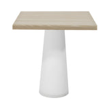 Container Square Table: Small + White Wash Stained + White
