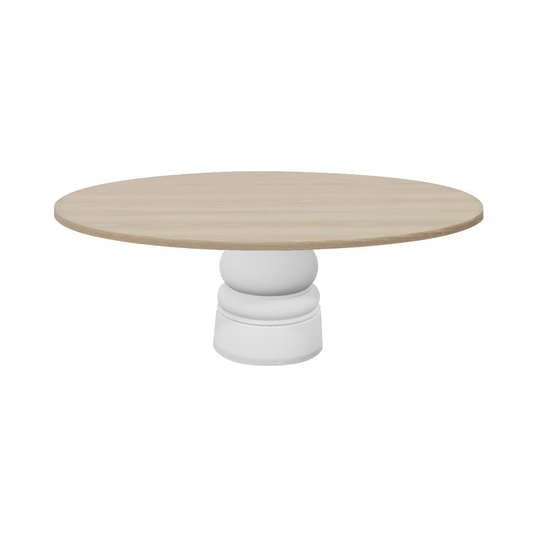 Container Oval Table: Small + New Antiques + White Wash Stained + White