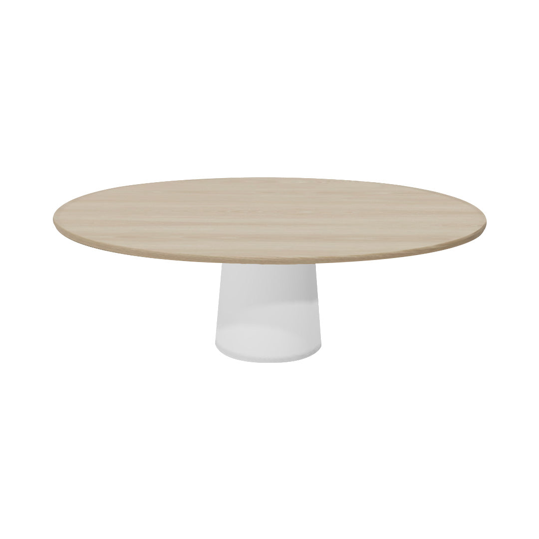 Container Oval Table: Small + White Wash Stained + White