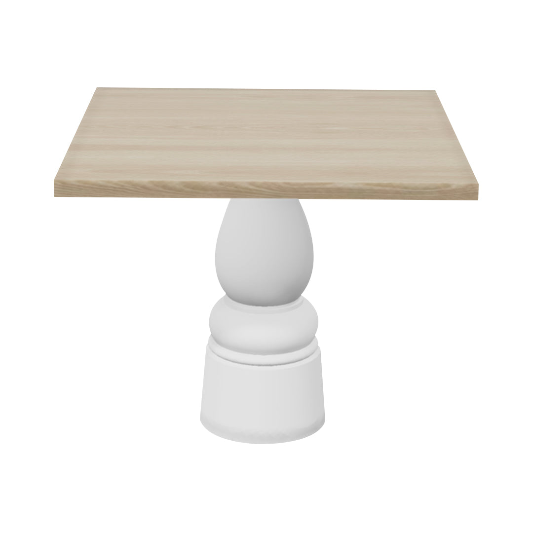 Container Square Table: Large + New Antiques + White Wash Stained + White