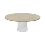Container Round Table: XXL + Cable Feed + White Wash Stained + White