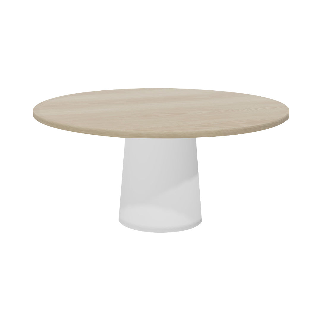 Container Round Table: Extra Large + White Wash Stained + White