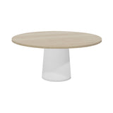 Container Round Table: Extra Large + White Wash Stained + White