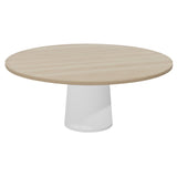 Container Round Table: XXL + White Wash Stained + White