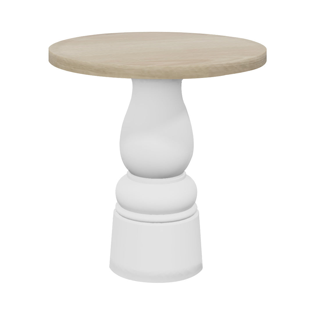 Container Round Table: Extra Small + New Antiques + White Wash  Stained + White