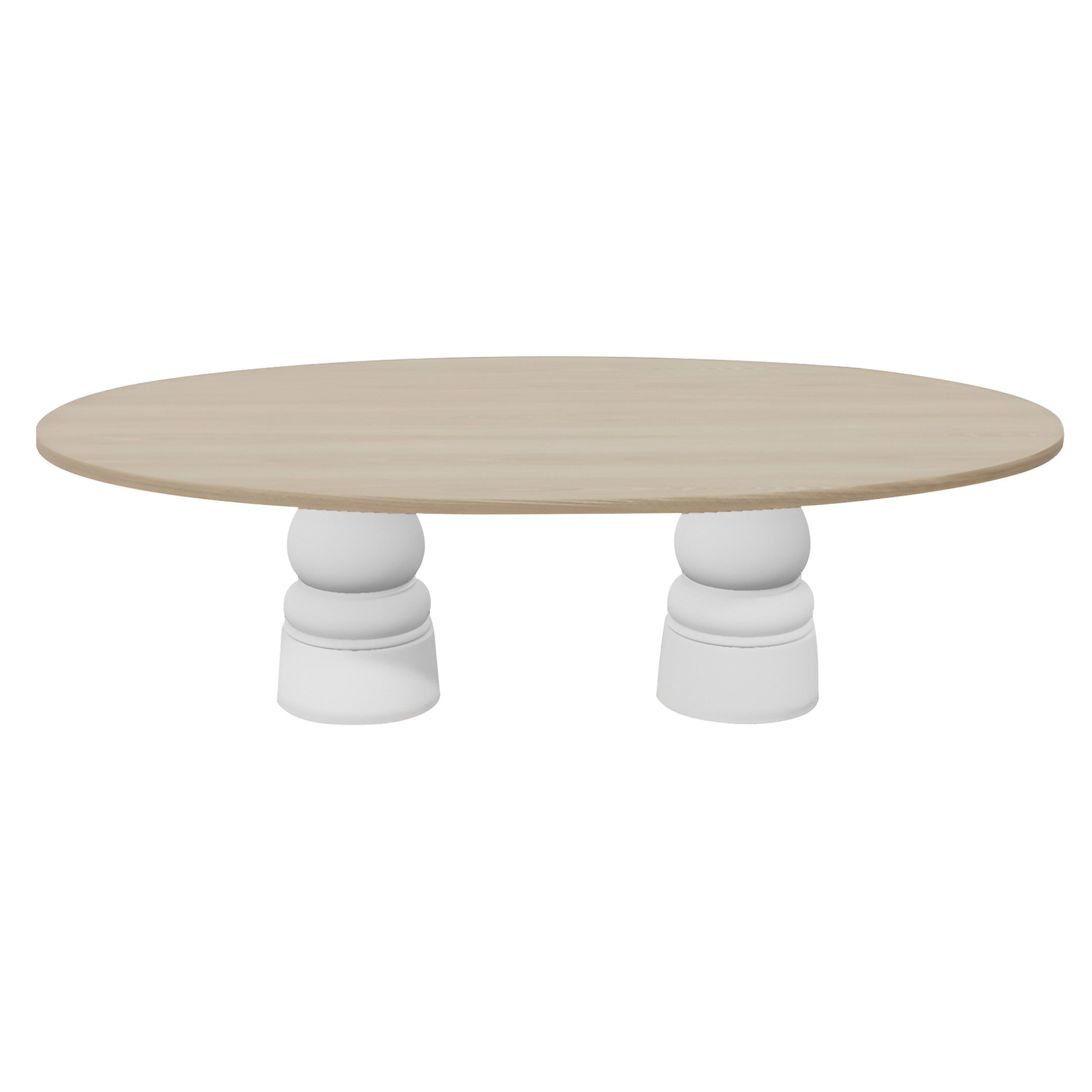 Container Oval Table: Large + New Antiques + White Wash Stained + White