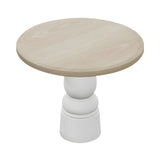 Container Round Table: Small + New Antiques + White Wash Stained + White