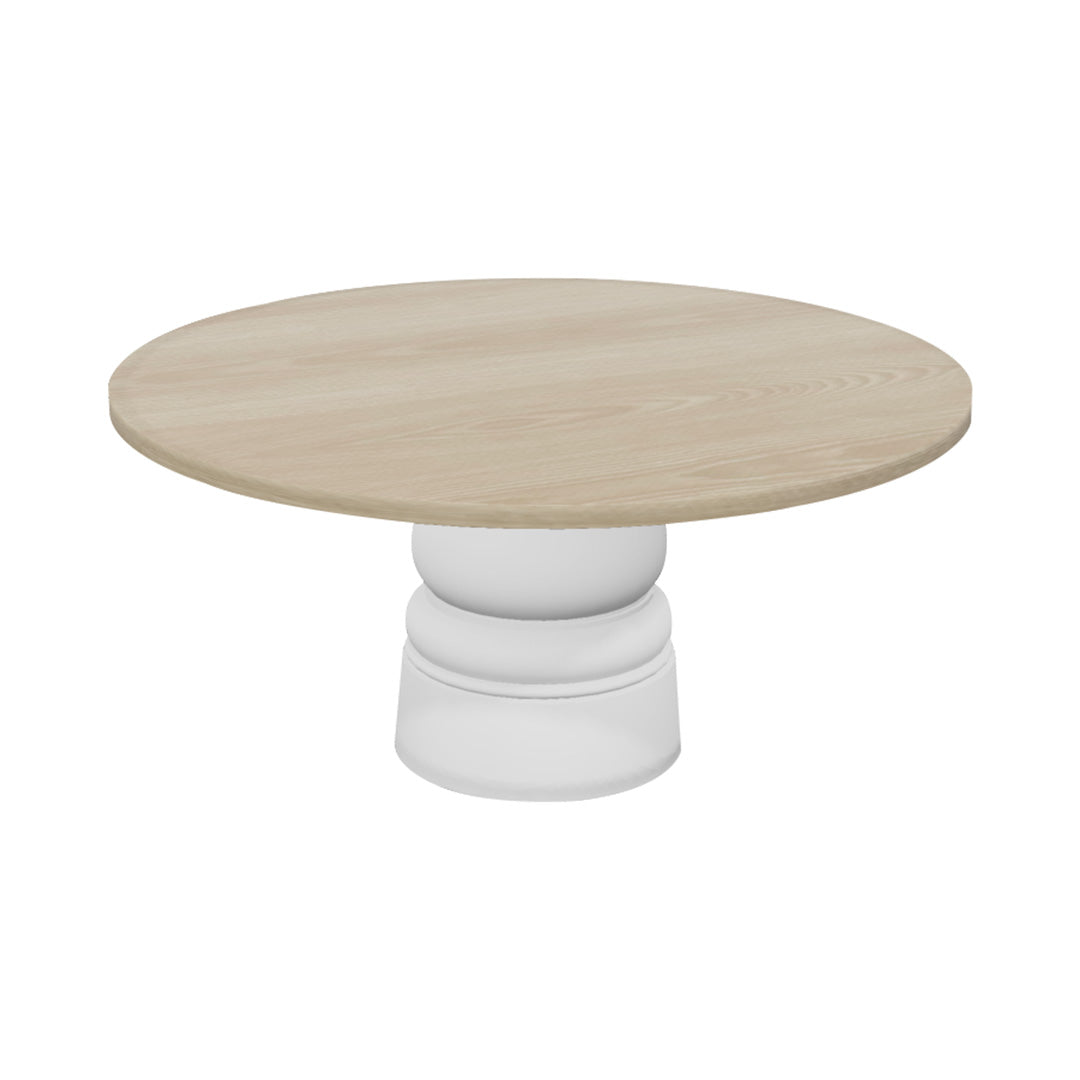 Container Round Table: XXL + New Antiques + White Wash Stained + White