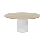 Container Round Table: Extra Large + Cable Feed + White Wash Stained with Hole + White