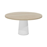 Container Round Table: Large + White Wash Stained + White