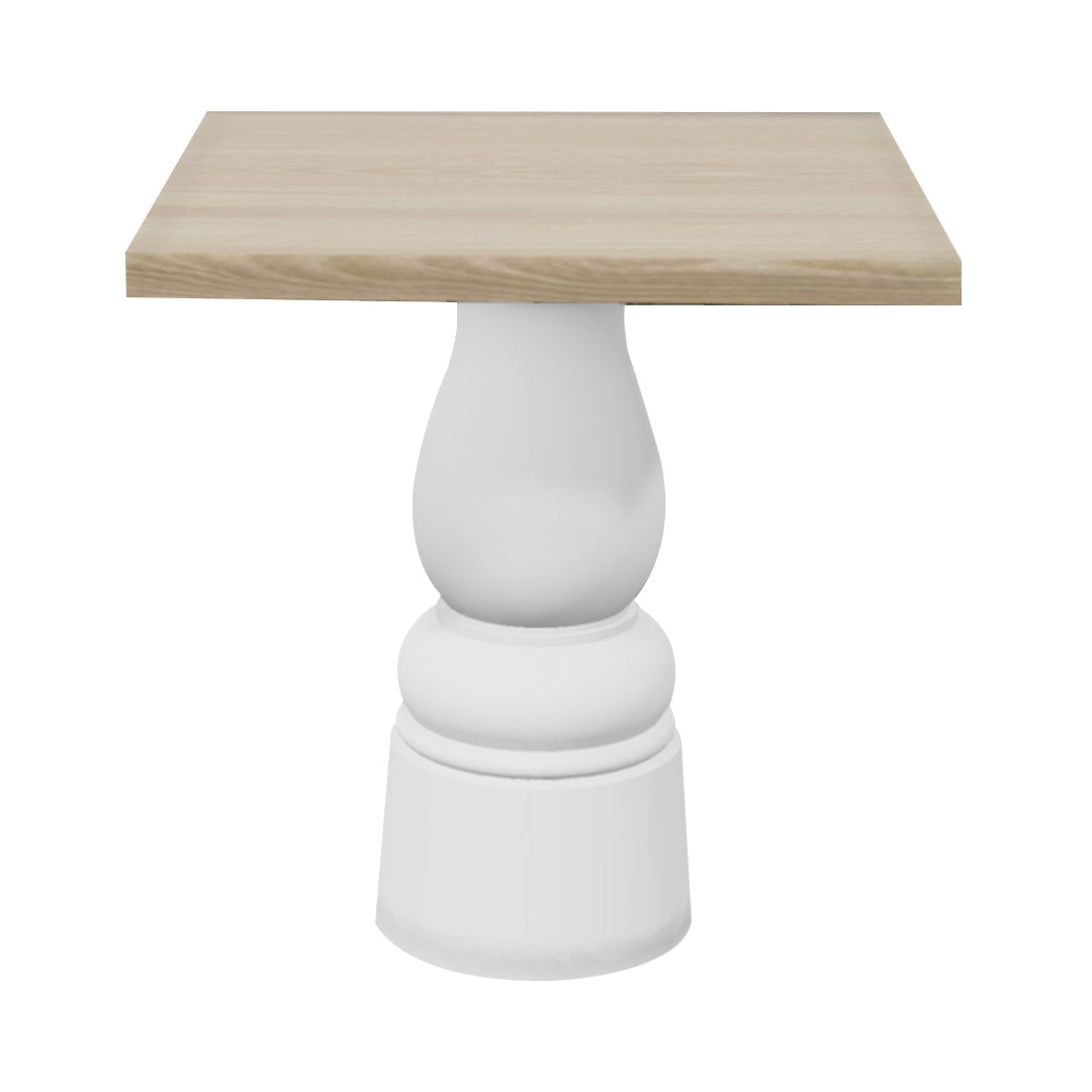 Container Square Table: Small + New Antiques + White Wash Stained + White
