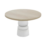 Container Round Table: Large + New Antiques + White Wash Stained + White