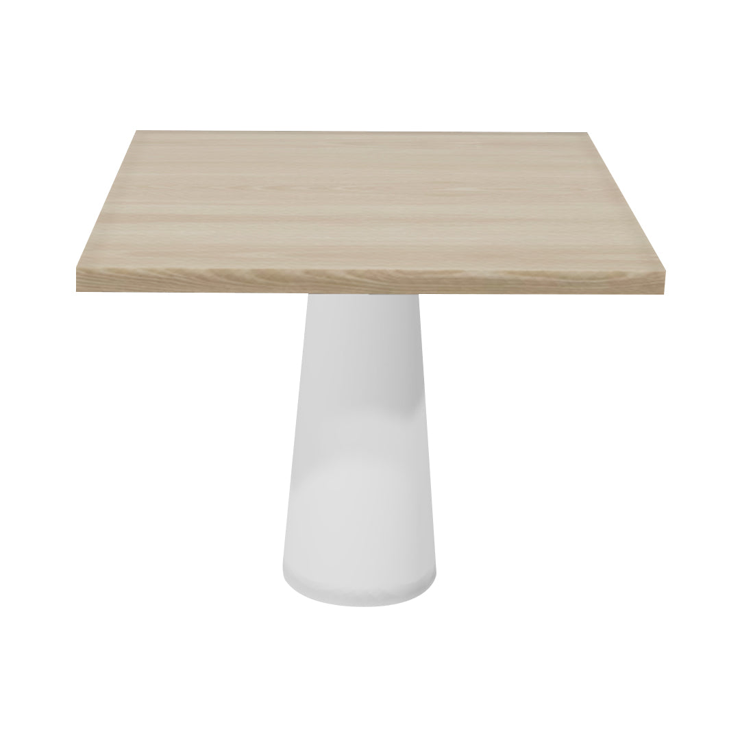 
Container Square Table: Large + Cable Feed + White Wash Stained + White