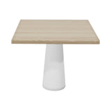 
Container Square Table: Large + Cable Feed + White Wash Stained + White