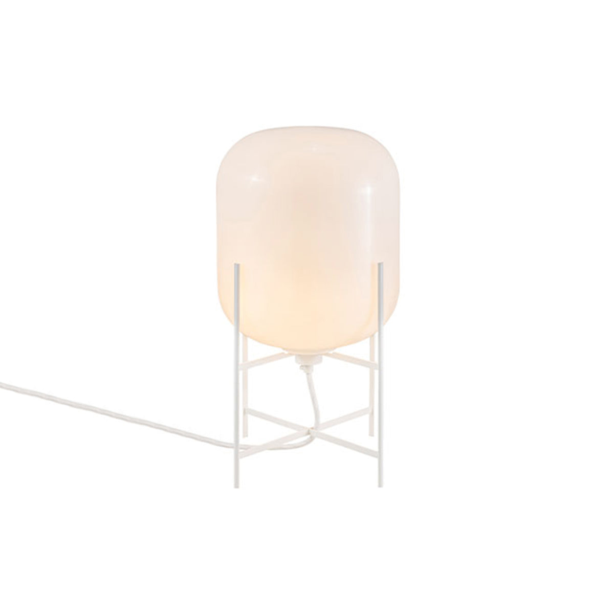Oda Table Lamp: White + White
