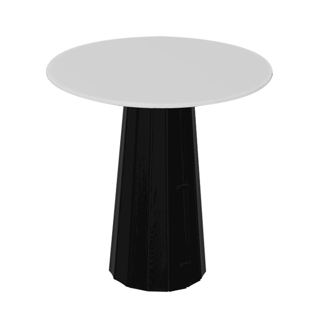 Container HPL Round Table: Extra Small + Bodhi Cover + White + Black