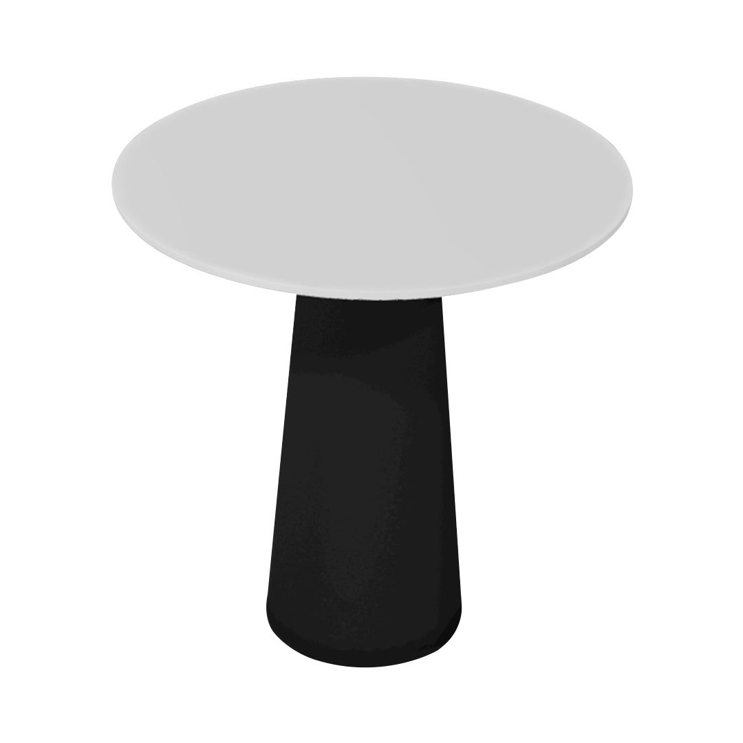 Container HPL Round Table: Extra Small + White + Black
