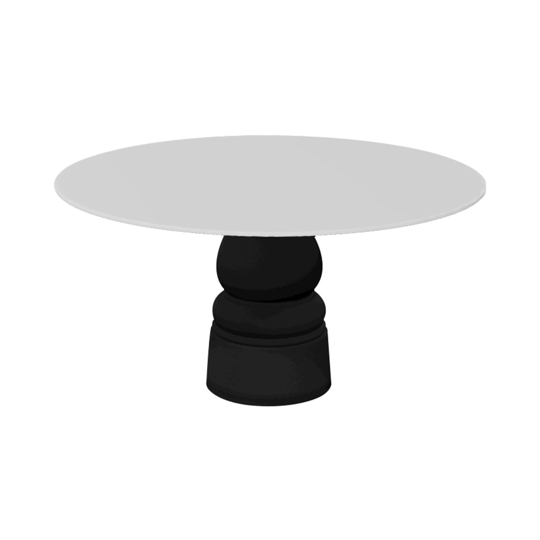 Container HPL Round Table: Large + New Antiques + White + Black