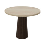 Container Round Table: Small + Bodhi Cover + White Wash Stained + Cinnamon