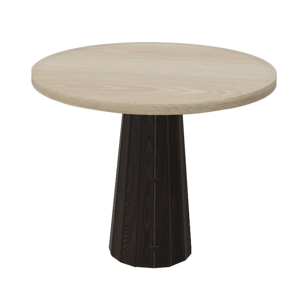 Container Round Table: Small + Bodhi Cover + White Wash Stained + Grey